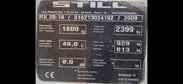 Nette Still RX 20-18 triplo vorkenspreider sideshift - Afbeelding 15